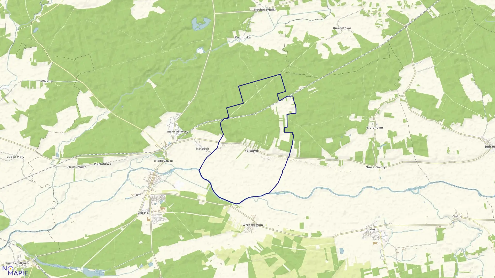 Mapa obrębu FOLSZTYN w gminie Wieleń