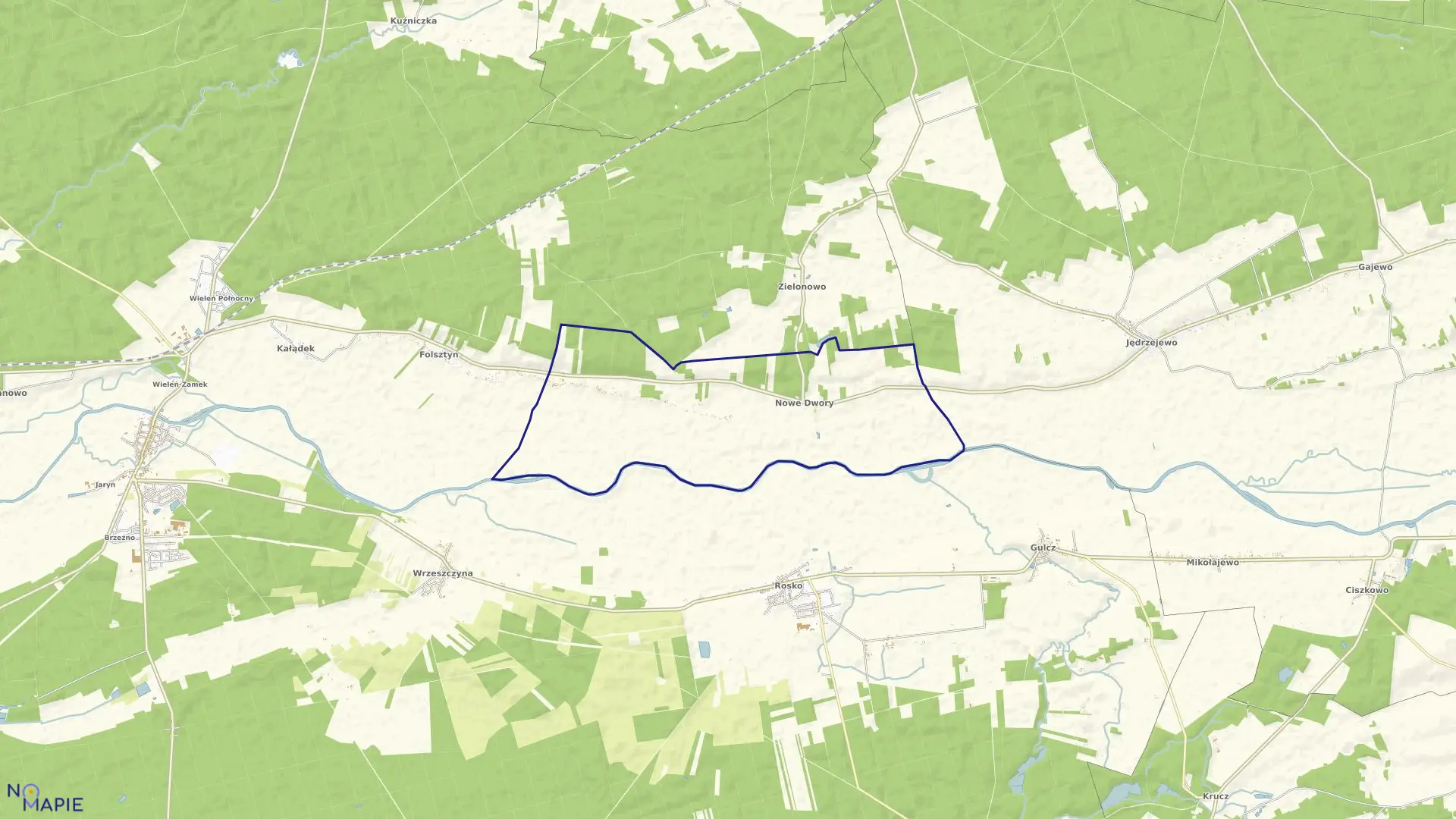 Mapa obrębu NOWE DWORY w gminie Wieleń